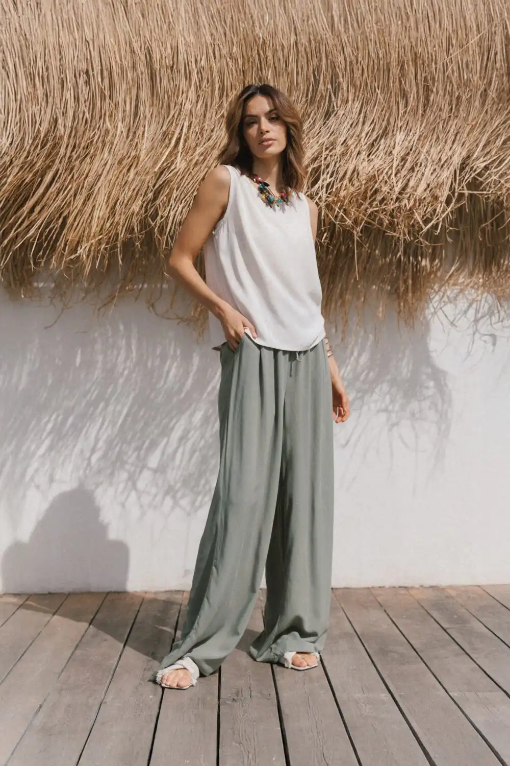 PANTALONE LAGANINI OLIVE - Slika 5