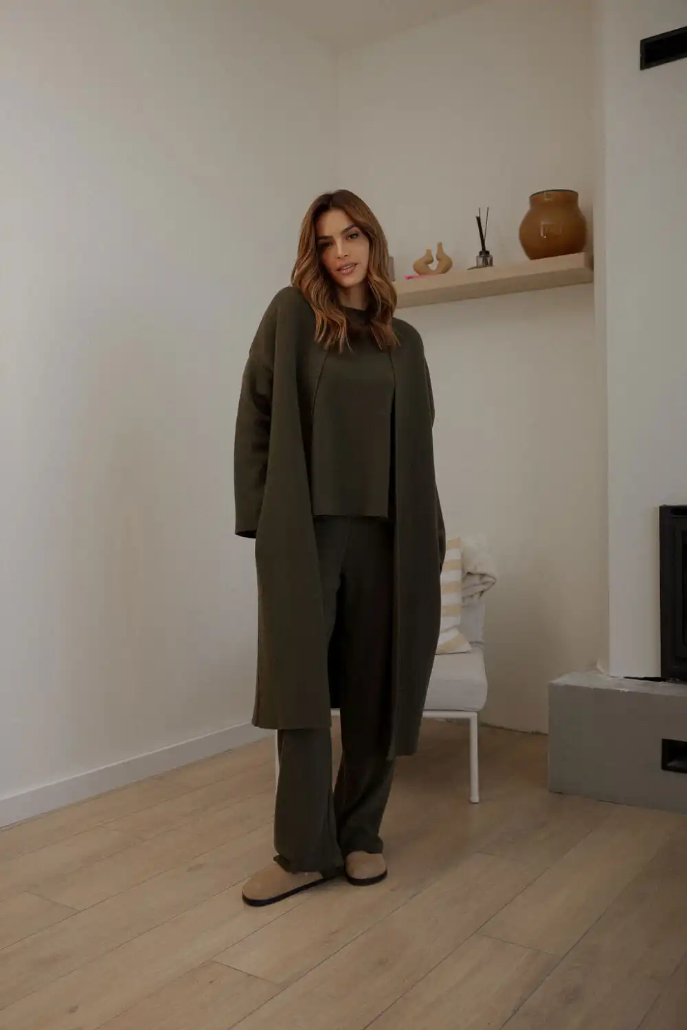 KARDIGAN KNITTED OLIVE - Slika 6