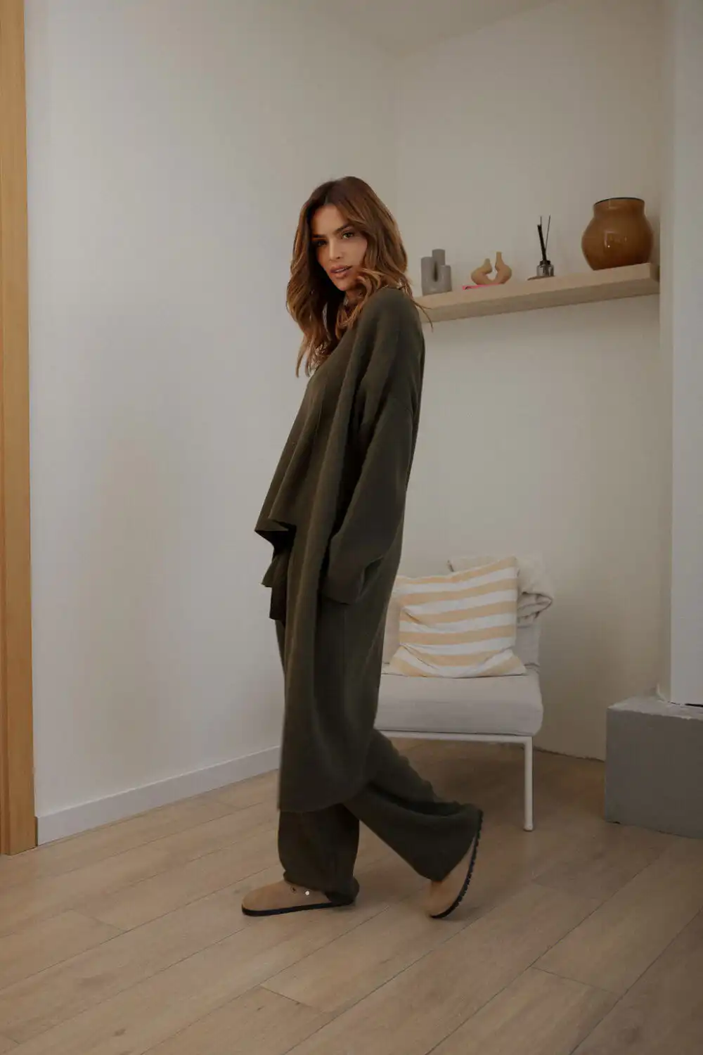 KARDIGAN KNITTED OLIVE - Slika 5