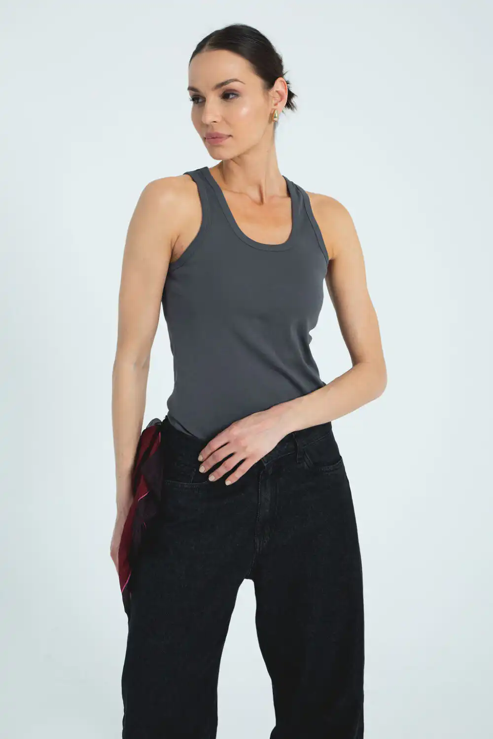 MAJICA ATLET ORGANIC DARK GREY - Slika 6